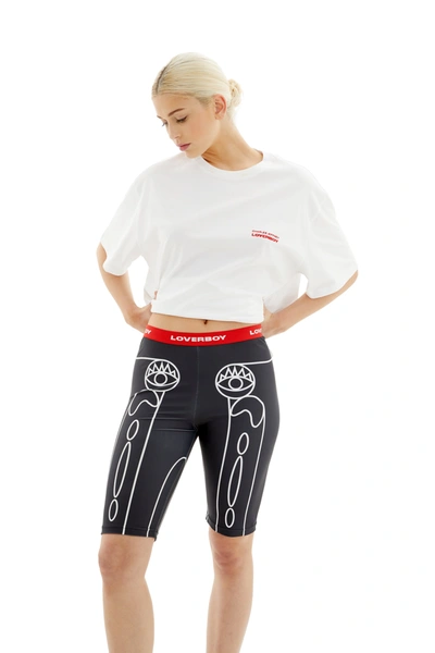 Shop Charles Jeffrey Loverboy Cycling Shorts In Black/white