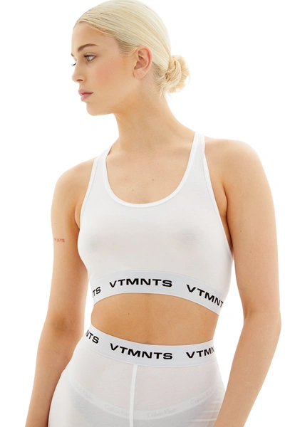 Shop Vtmnts Logo Sports Bra In White