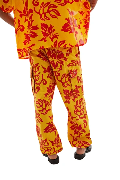 Shop Erl Printed Cargo Pants In Tropical Flowers