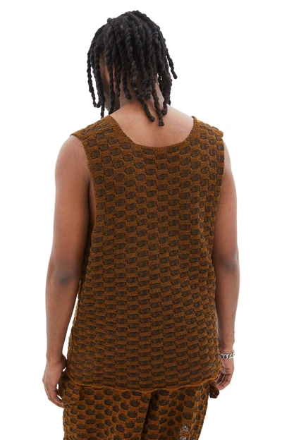 Shop Isa Boulder Knitcheck Square Tank Top In Bark