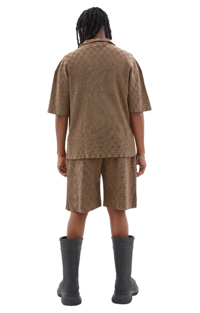 Shop Isa Boulder Lenticular Short Sleeves Polo Top In Brown