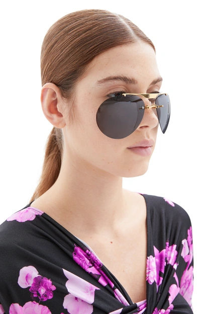 Shop Coperni Clip On Aviator Sunglasses In Black