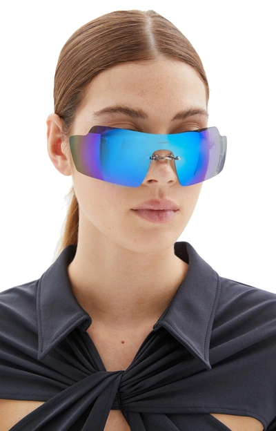 Shop Coperni Clip On Sunglasses #2 In Ice Blue