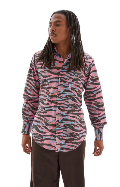 Erl Camouflage Printed Shirt In Pink