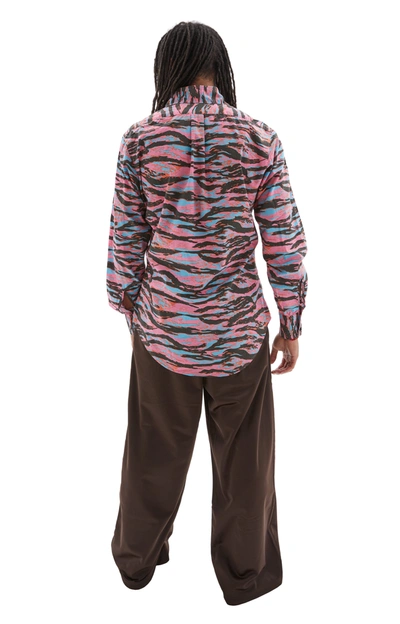 Erl Camouflage Printed Shirt In Pink