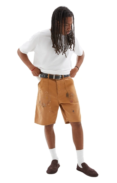 Shop Btfl Worn Carpenter Shorts In Tan