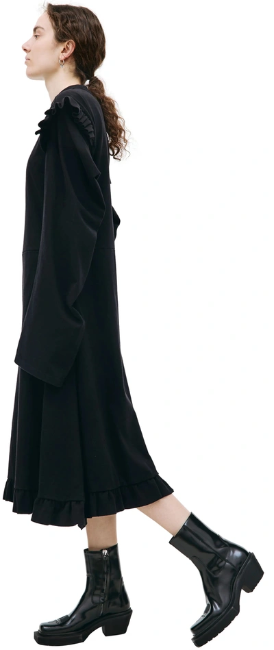 Shop Vetements Ruffle Jersey Dress In Black