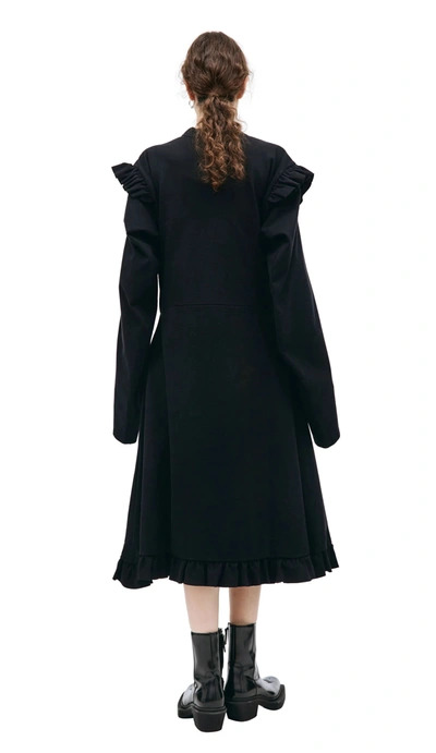 Shop Vetements Ruffle Jersey Dress In Black