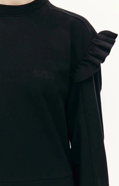 Shop Vetements Ruffle Jersey Dress In Black