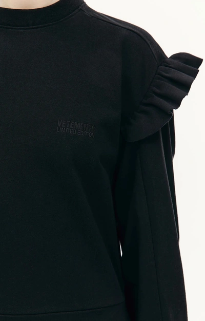 Vetements Ruffle Jersey Dress In Black