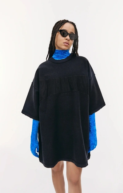 Vetements Inverted Logo Molton T-shirt In Black