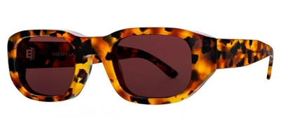 Shop Thierry Lasry Sunglasses Victimy 252 In Brown/dark Red