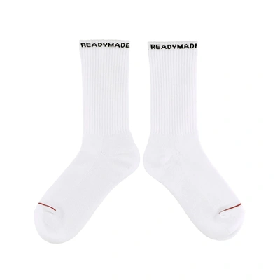 Shop Readymade 3p Crew Socks In White