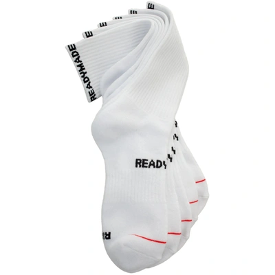 Shop Readymade 3p Crew Socks In White