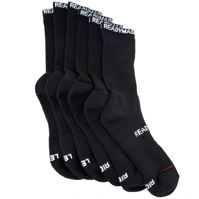Shop Readymade 3p Crew Socks In Black