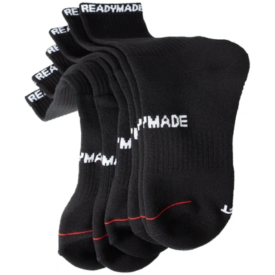 Shop Readymade 3p Crew Socks In Black
