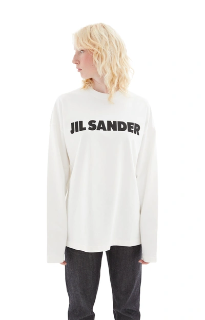 Shop Jil Sander Logo Longsleeve T-shirt In White
