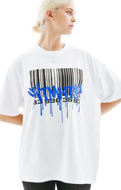 Shop Vtmnts Graffiti Big Barcode T-shirt In White