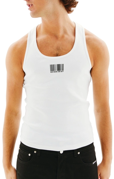 Shop Vtmnts Barcode Tank Top In White