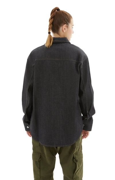 Shop Jil Sander Denim Over Shirt In Dark Blue