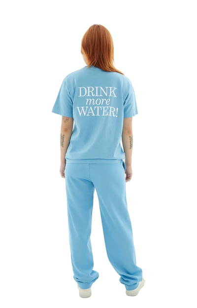 Shop Sporty And Rich New Drink Water T-shirt In Atlantic/white