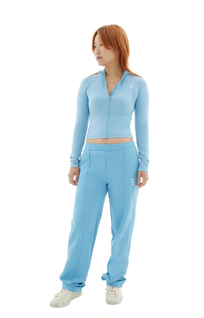 Sporty And Rich Runner Active Zip Up Jacket In Atlantic/white