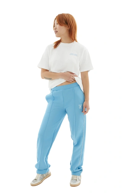 Shop Sporty And Rich Runner Track Pants In Atlantic/white