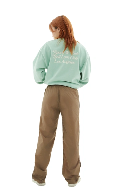 Sporty And Rich Snap Nylon Track Pants In Espresso