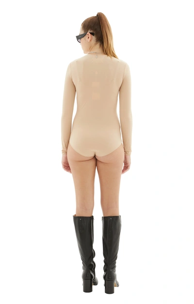 Shop Maison Margiela Classic Jersey Bodysuit In Beige