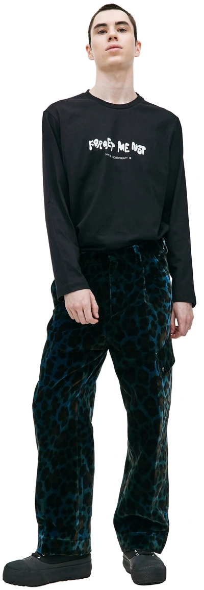 Shop Oamc Combine Sport Pants In Leopard