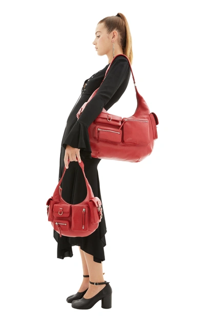 Shop Blumarine Large Hobo Bag With Cargo Pockets In Red