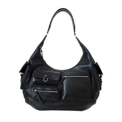 Shop Blumarine Large Hobo Bag With Cargo Pockets In Black