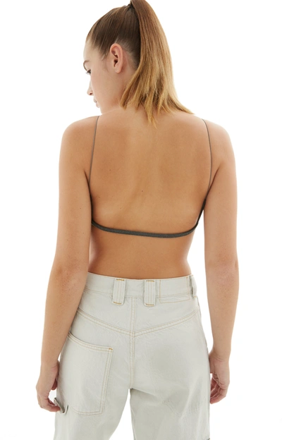 Shop Joah Brown Corded Open Back Bra In Charcoal