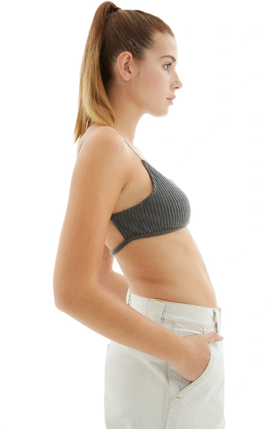 Joah Brown Corded Open Back Bra In Charcoal