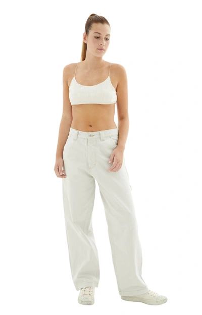 Joah Brown Corded Open Back Bra In Beige