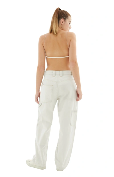 Joah Brown Corded Open Back Bra In Beige