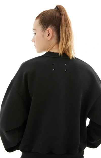 Shop Maison Margiela Cropped Numeric Sweatshirt In Black