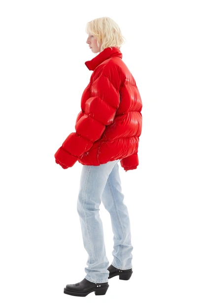 Vtmnts Red Laquer Puffer Jacket In Red