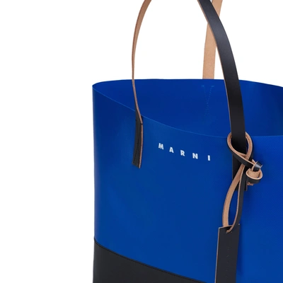 Shop Marni Tribeca Shopping Bag In Blue