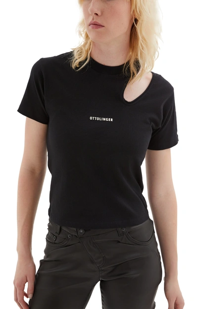 Shop Ottolinger Cutout T-shirt In Black