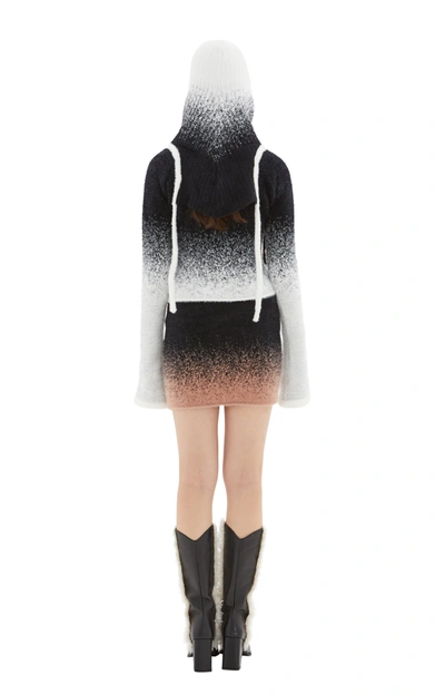 Shop Ottolinger Gradient Mini Skirt In Black/white/rose