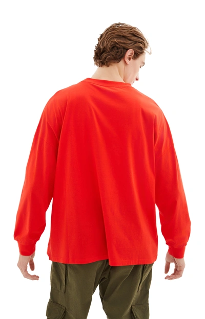 Shop Martine Rose Oversized Long Sleeve T-shirt In Red