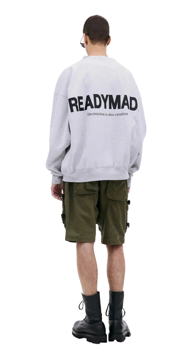 Shop Readymade M-neck Smile Sweatshirt In Grey