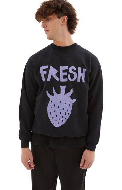 Shop Westfall Purpleberry Fresh Crew Sweatshirt In Black