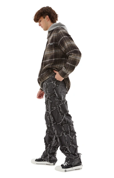 Nahmias Patchwork Frayed Jeans In Black