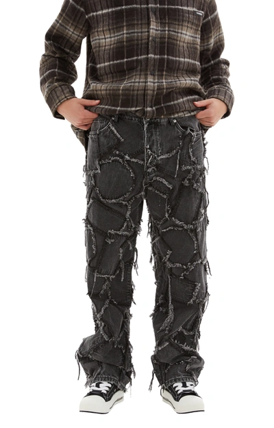 Nahmias Patchwork Frayed Jeans In Black