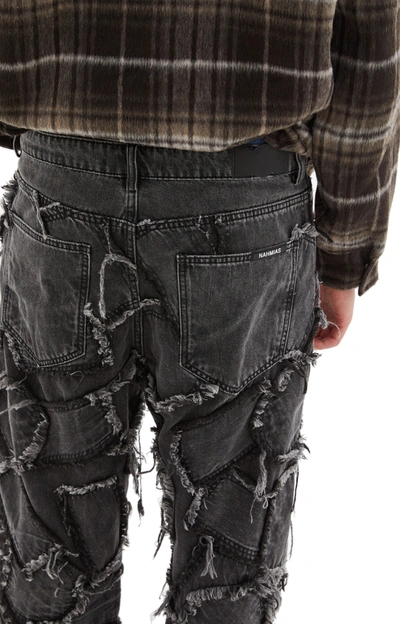 Nahmias Patchwork Frayed Jeans In Black
