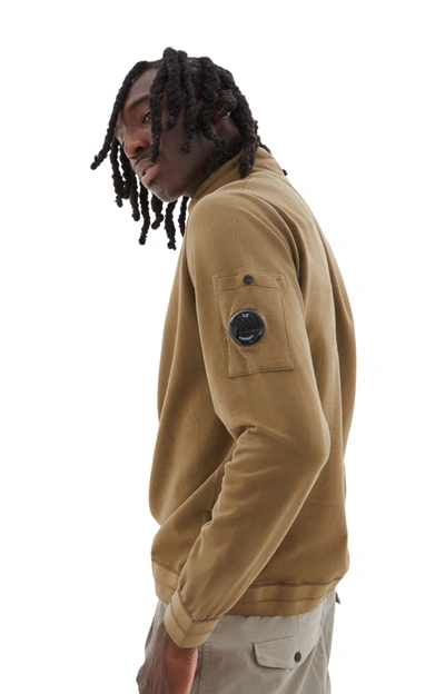 C.p. Company Light Fleece Zipped Sweatshirt In Butternut