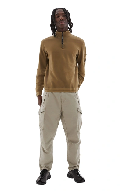 C.p. Company Light Fleece Zipped Sweatshirt In Butternut