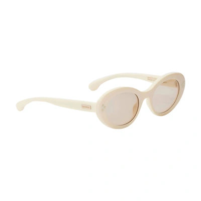 Shop Sporty And Rich Frame N.05 Sunglasses In Cream/gold